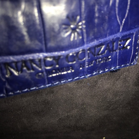 Nancy Gonzalez Christina Small Croc Handbag Blue - Picture 11 of 14